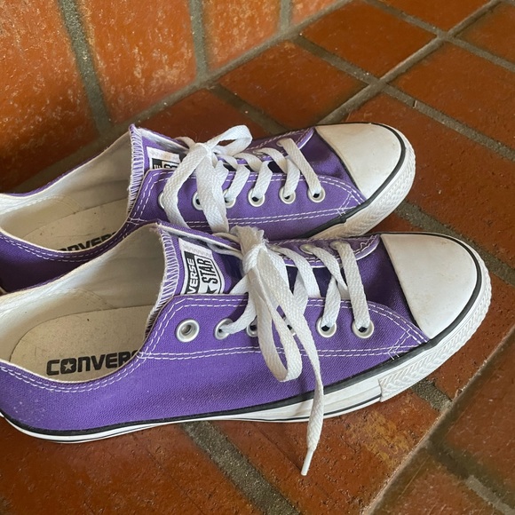 Converse All Star Purple Low top W8/M6 - Picture 2 of 4
